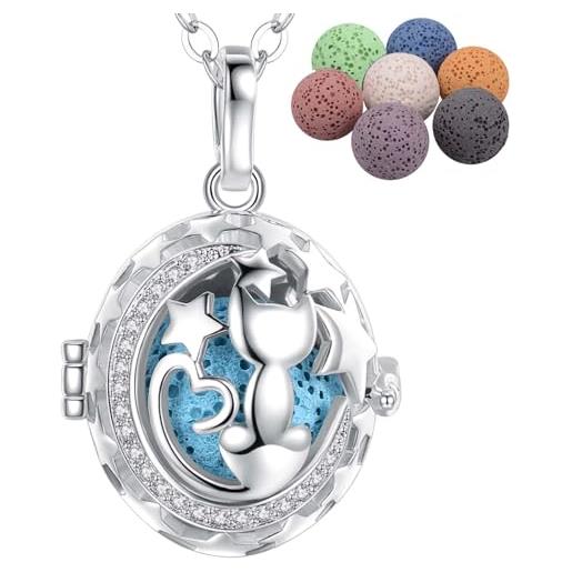 Collana Aromaterapia Nupuyai Con Diffusore In Cristallo Curativo E Catena 70 Cm – Porta Profumo E Oli Essenziali, Unisex