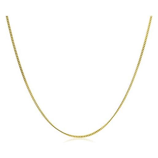 OROVI catena vero oro giallo 9 kt 375, catenina grumetta di 45 cm, chiusura ad anello a molla. Collana ipoallergenica. 
