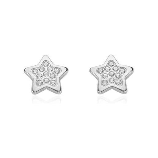 Monde Petit orecchini per bambini stella - oro bianco 18k (750) - scatola regalo - certificato di garanzia