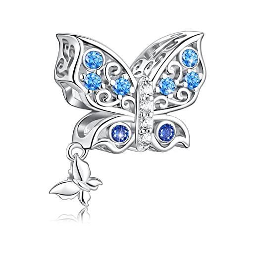 FOREVER QUEEN farfalla charms bead per bracciale collana 925 sterline d'argento ciondoli ciondolo charms