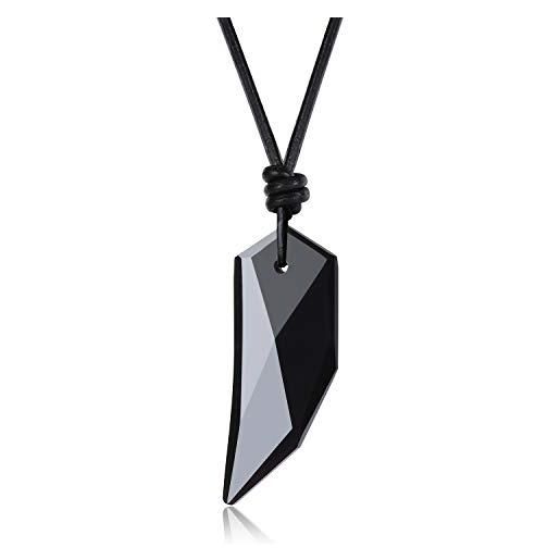 Collana Lupo E Luna In Argento 925 YAFEINI – Gioiello Celtico Vichingo Per Donna E Uomo, Catena 18+2 Pollici