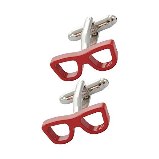 COLLAR AND CUFFS LONDON - gemelli di alta qualità e scatola regalo - ottone - occhiali - rosso colorato - ottico occhiali visione occhi