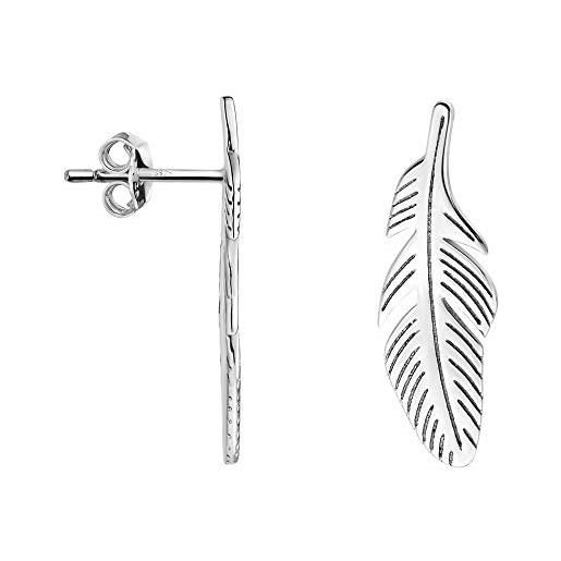 Sofia milani - orecchini donna argento 925 - orecchini pendenti a piuma ala angelo - 20880