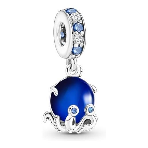 LaMenars ciondolo a forma di polpo in vetro di murano per braccialetti ciondoli con perline in argento sterling 925 con gioielli regalo di anniversario di buon compleanno cubico per donne