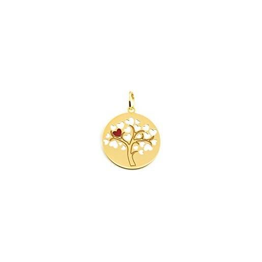 Monde Petit pendente albero della vita con i cuori - oro giallo 9k (375) - scatola regalo - certificato di garanzia