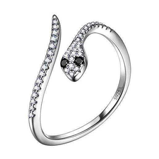 Aurora Tears anelli di serpente in argento sterling 925 regolabile con animali marchi, anello aperto per uomini e donne dr0081w, argento sterling