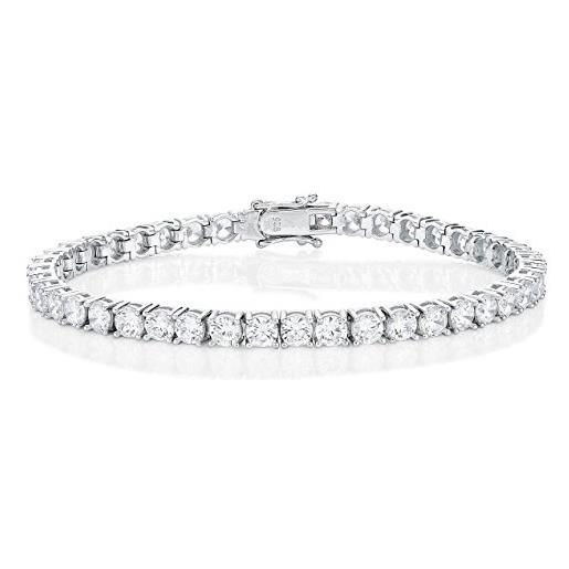 Diamond Treats bracciale tennis uomo argento sterling 925, bracciale uomo argento 925 20 cm, bracciali tennis uomo con pietre zirconi cubici, gioielli argento sterling 925, regali da uomo