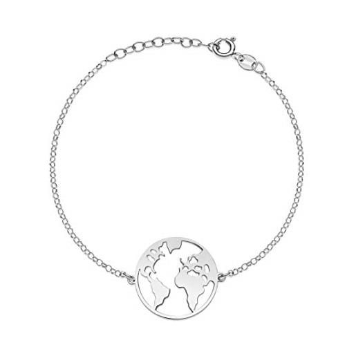 Pendente a forma di mappamondo in titanio color argento | Disponibile