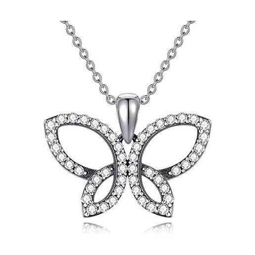 VENACOLY farfalla regali argento sterling charm farfalla collana girocollo anniversario regali di compleanno per donne