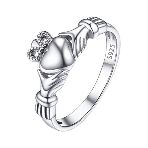 PROSILVER anello donna argento 925 anello donna claddagh anello argento misura 20
