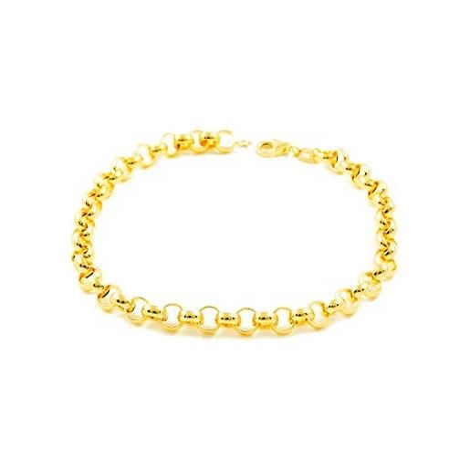 Monde Petit mondepetit - bracciale donna oro giallo 18k a rolo (6,5 mm) brillantezza 20 cm - scatola regalo - certificato di garanzia
