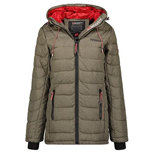 Geographical Norway astana lady - parka caldo donna l'autunno-inverno - cappotto cappuccio pelliccia sintetica - giacca antivento lunga - abito ideale donne eleganti (marino l-taglia 3)