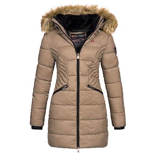 Geographical Norway - giacca trapuntata da donna con cappuccio abby (taupe, l)