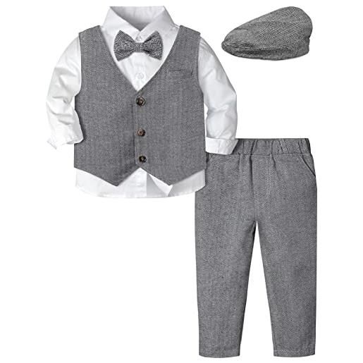 mintgreen bambino ragazzo gentiluomo tuta blazer con cappuccio classico, grigio, 18-24 mesi, 90