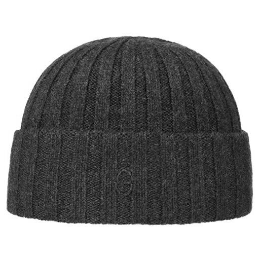 Stetson berretto in cachemire surth donna/uomo - beanie lavorato a maglia con risvolto autunno/inverno - taglia unica antracite