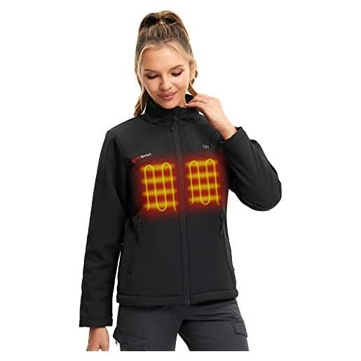 PROSmart giacca riscaldato da donna impermeabile giacca termica con batteria 12v (nero, s)