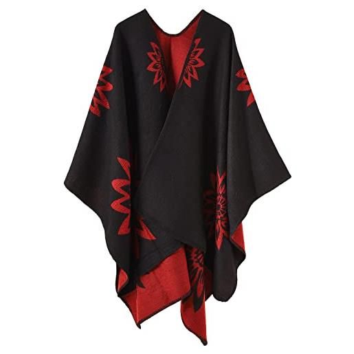 Comilaka poncho donna mantella maglione aperto oversize poncho moda vintage coperta lungo cardigan maglione cappotti autunno inverno