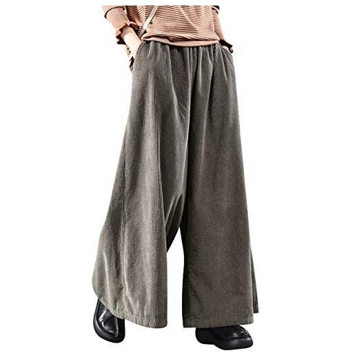 Bifscebn bigassets donna vita elastica cotone pantaloni di velluto a coste pantaloni larghi style 1 purple