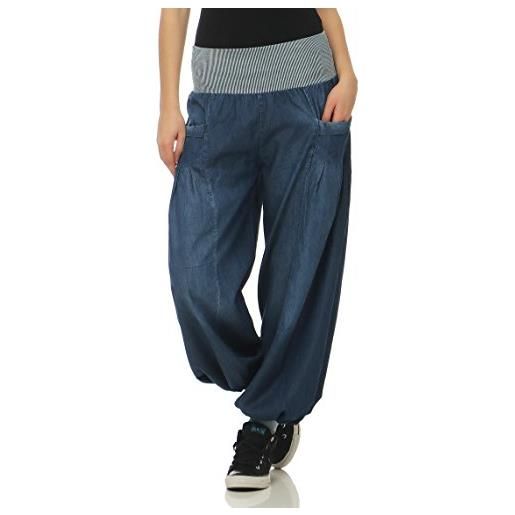 malito more than fashion malito denim pantaloni pump pantaloni aladin 6258 donna taglia unica (blu chiaro)