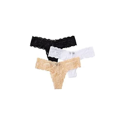Cosabella women's say never cutie 3 pack thong panties, white, one size fits all