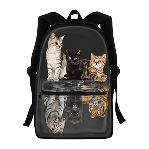 Belidome zaino scuola per bambini con tasca frontale bookbag zaino a spalla, gatto tigre. , taglia unica