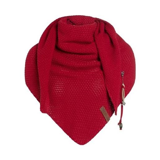 Knit factory - sciarpa triangolare coco - sciarpa da donna in maglia con lana - sciarpa per l'autunno e l'inverno - sciarpa triangolare - alta qualità - sciarpa xxl - 190 x 85 cm, rosso accesso, 