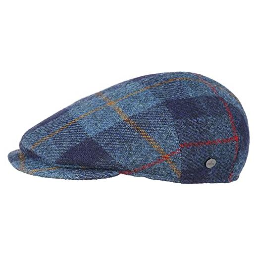 LIERYS capri harris tweed coppola uomo - made in italy cappellino lana cappello invernale con visiera, fodera autunno/inverno - 59 cm blu
