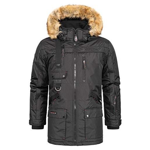 Geographical Norway chirac men - giacca calda imbottita da uomo - giacca da uomo invernale foderata - giacca a vento a manica lunga - imbottitura in tessuto leggero di qualità (nero m)