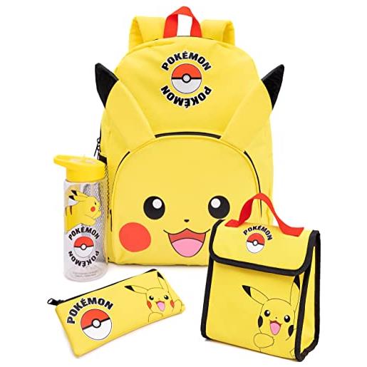 Pokemon pikachu zaino set bambini bottiglia per bambini a 4 pezzi