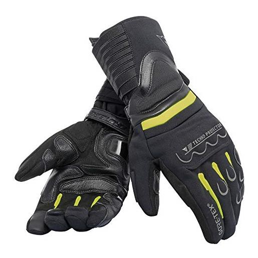 Dainese scout 2 unisex gore-tex gloves, guanti moto touring invernali impermeabili compatibili per touch screen, nero/giallo fluo/nero, s