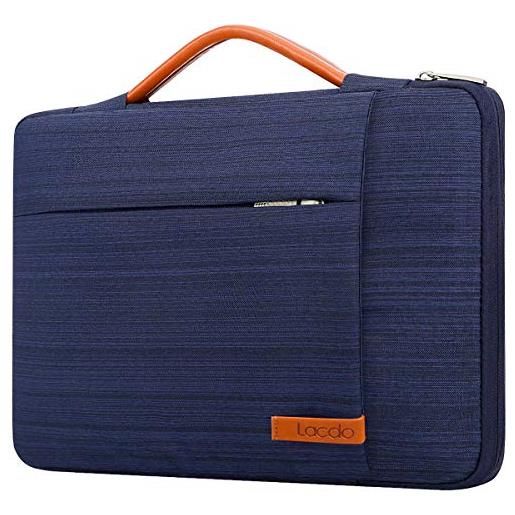 Lacdo 360° protettiva borsa custodia per 14 pollici hp dell asus chromebook, huawei mate. Book d 14, 14 pollici idea. Pad 5, swift 3, asus zenbook/vivo. Book 14 antiurto, blu