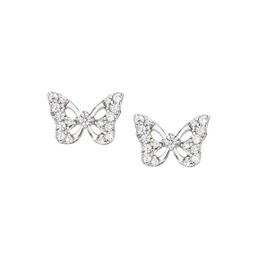 Amen orecchini farfalla in argento con zirconi