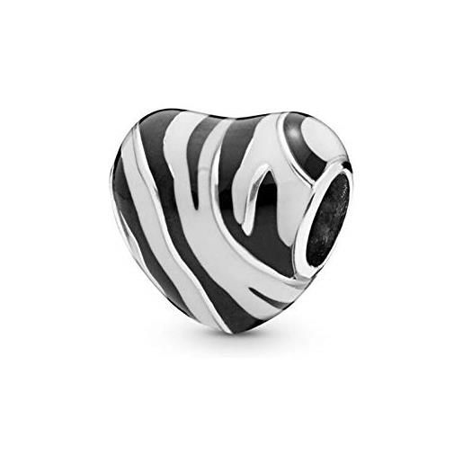 LIZHENG misura originale pandora bracciale charm 925 sterling silver zebra perline a strisce perline fai da te creazione di gioielli