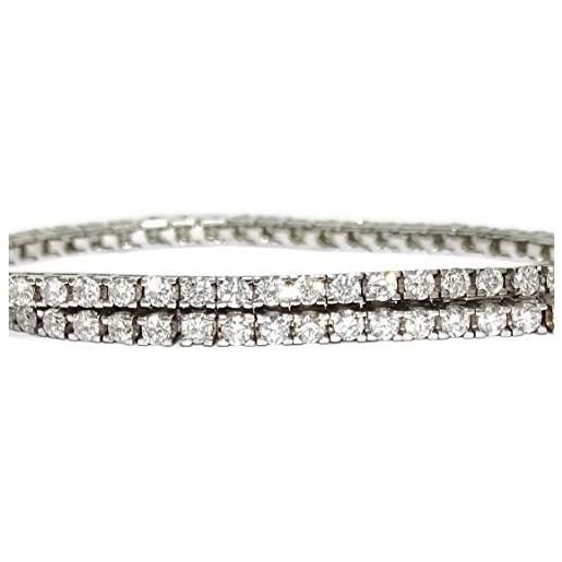 Never say never bracciale tipo riviere con diamanti e oro bianco 18k con diamanti bianchi o diamanti neri, per uomo o donna. , oro bianco, diamante