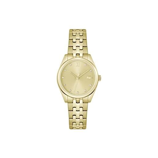 Lacoste orologio analogico al quarzo da donna con cinturino in acciaio inossidabile dorato - 2001303