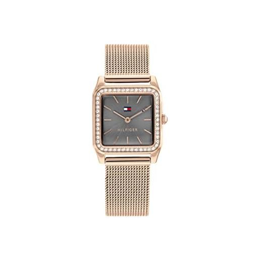 Tommy Hilfiger orologio analogico al quarzo da donna con cinturino in acciaio inossidabile color oro rosso - 1782610