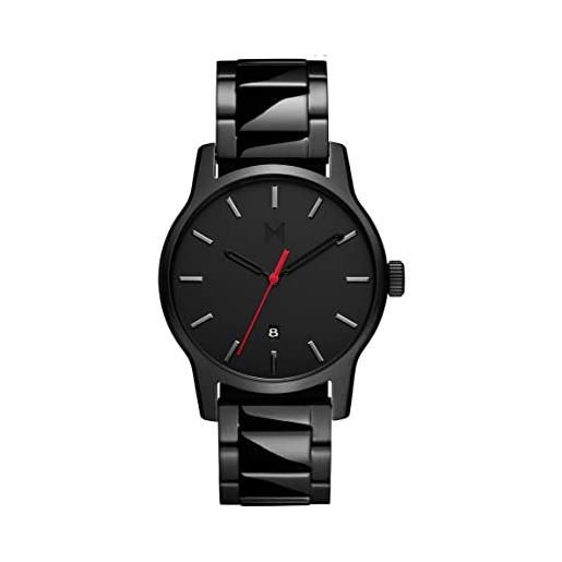 MVMT orologio analogico al quarzo da uomo collezione classic ii con cinturino in pelle o acciaio inossidabile nero 1 (black)