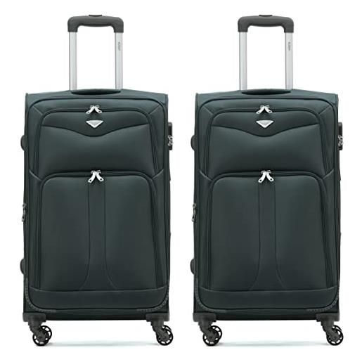 Flight Knight lightweight 4 wheel 800d soft case suitcases anti crack cabin & hold luggage options approved for over 100 airlines including easy. Jet, ba & many more!