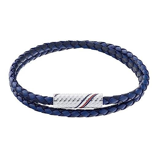 Tommy Hilfiger jewelry braccialetto in corda da uomo in pelle blu navy - 2790470