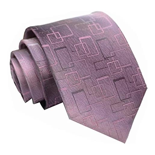 XUYUZUAU cravatte cravat cravat cravat per gli uomini tessuto ad alta densità cravatta modello affari formale offce, quadrato viola chiaro