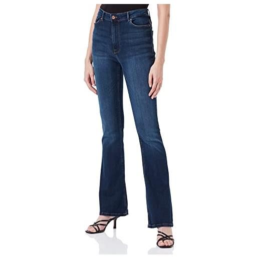 Only onlpaola hw flare bb azgz878 noos jeans, blu jeans scuro, xs / 34l donna