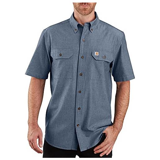 Carhartt maglietta a maniche corte originale fit camicia da lavoro, blu chambray, s uomo