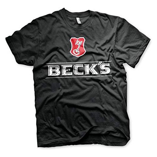 Beck's licenza ufficiale washed logo uomo maglietta (nero), l