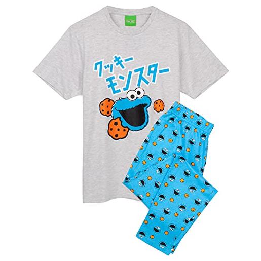 Sesame Street cookie monster pigiama mens muppet t-shirt & pantaloni pjs l