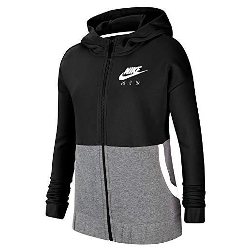 Nike felpa zip intera cappuccio girl cu8302 010 xs