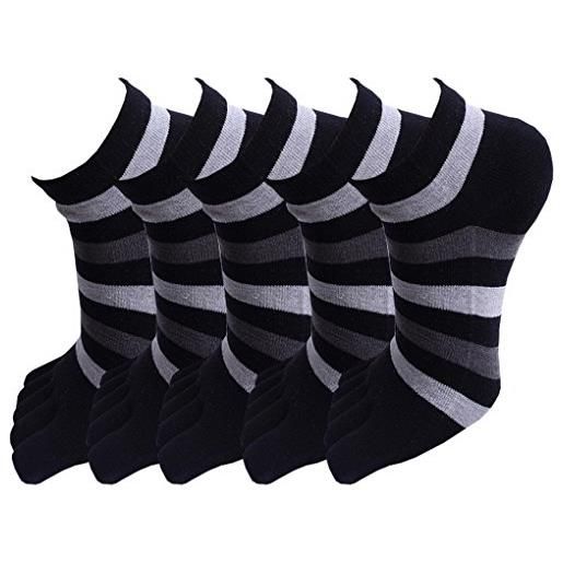 Evedaily calze con dita separate in cotone - calze donne casual sportiva - set di 5 paia calzini