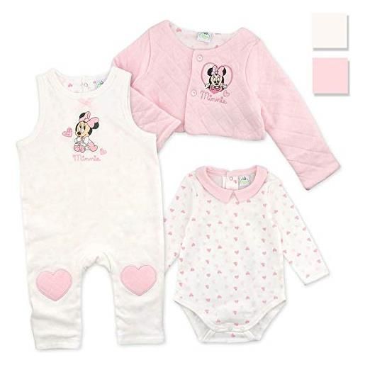 Nada Home set 3 pezzi tutina pagliaccetto body e giacchino disney minnie neonata 3428