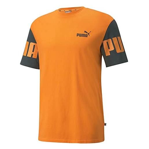 PUMA power colorbloc maglietta, arancione (vibrant orange), m uomo