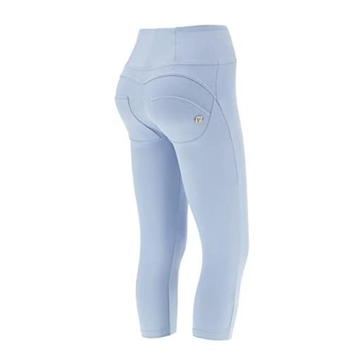 FREDDY - pantaloni push up wr. Up® capri in jersey drill eco, azzurro, small