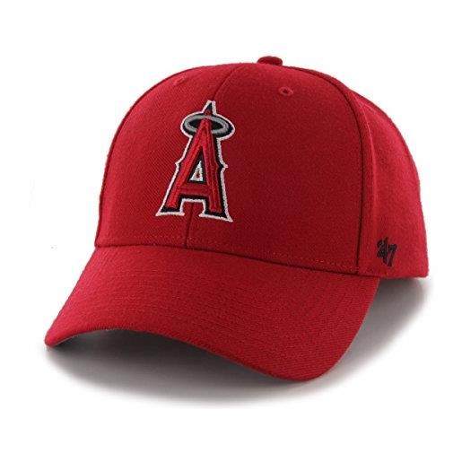 47 '47 brand mlb los angeles angels juke mvp adjustable hat, taglia unica, rosso